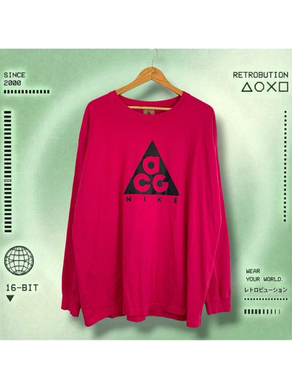 Nike ACG Logo Long Sleeve Shirt Pink Size XL
